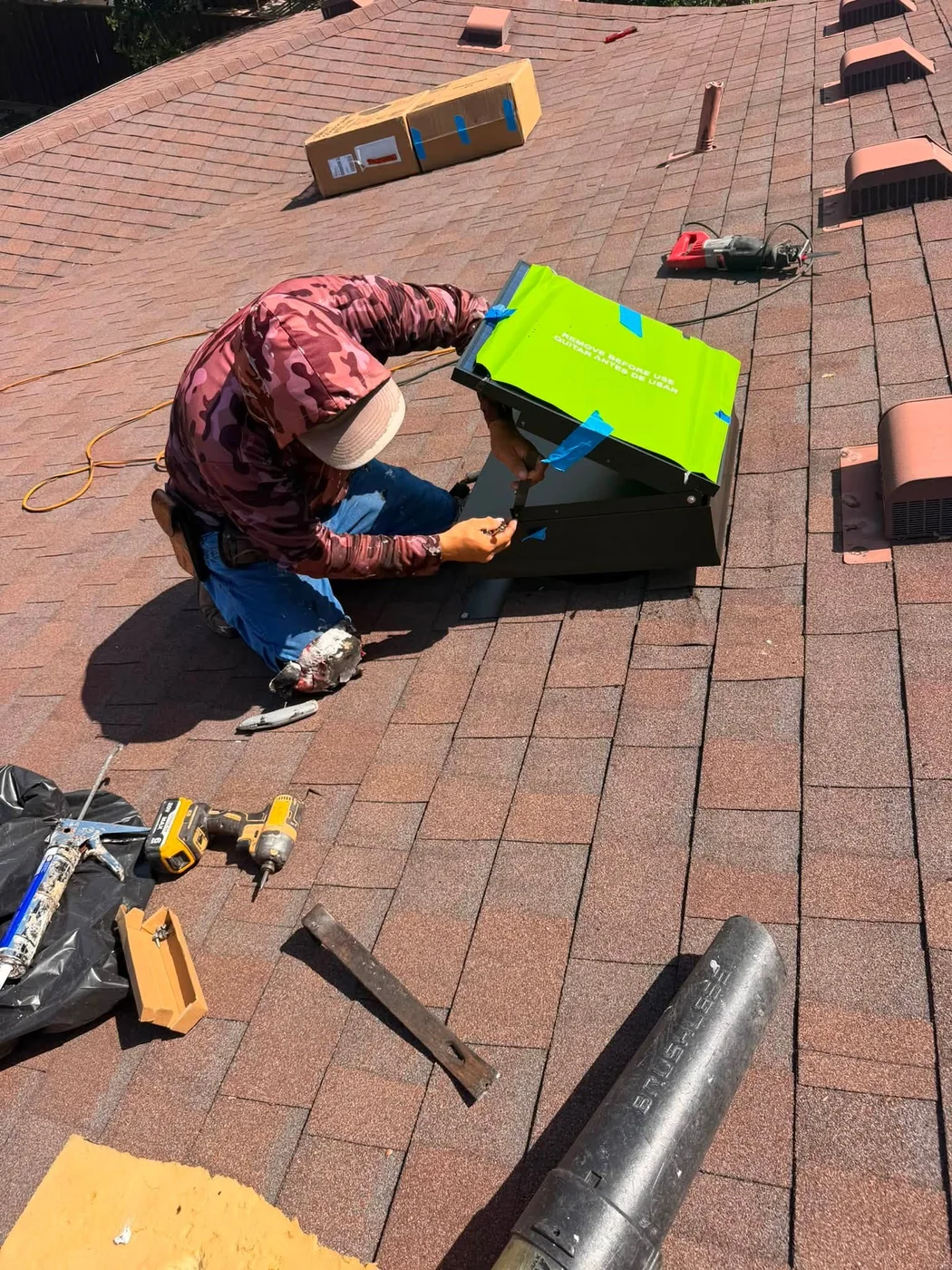 Turnkey installing a solar attic fan